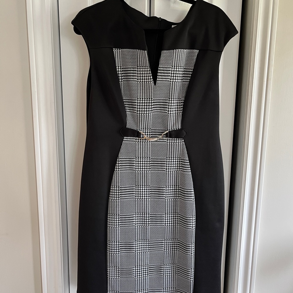 Elegant Black with checkered front dress